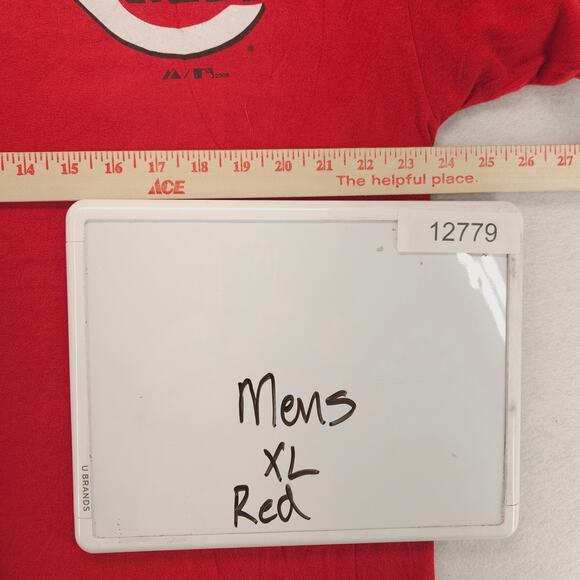 Majestic Cincinnati Reds Short Sleeve Graphic Football T Shirt Mens Size XL Red - Picture 7 of 9